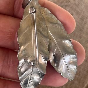Elegant Silver Leaf Brooch